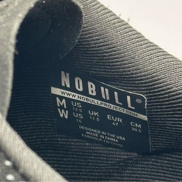Nobull Outwork Black Lace-Up Trainer Sneakers Men’s Size 12.5 Women’s Size 14